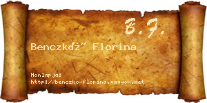 Benczkó Florina névjegykártya